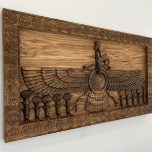 Ahura Mazda Sclupté en bois 86x46 – Image 5