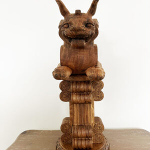 Tête de Lion Chapiteau de Colonne Sclupté en bois 50x30x15 – Image 5